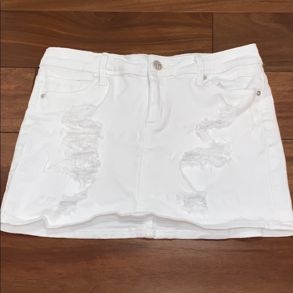 White jean skirt
